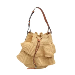 【二手】LOEWE X PAULA’S IBIZA 拉菲草荷葉邊氣球手袋 E19098
