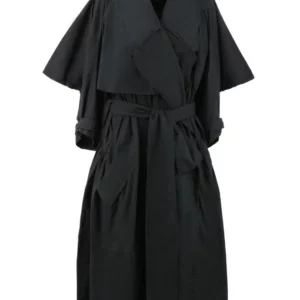 【二手】LOEWE 褶鄒系腰帶大衣 XS