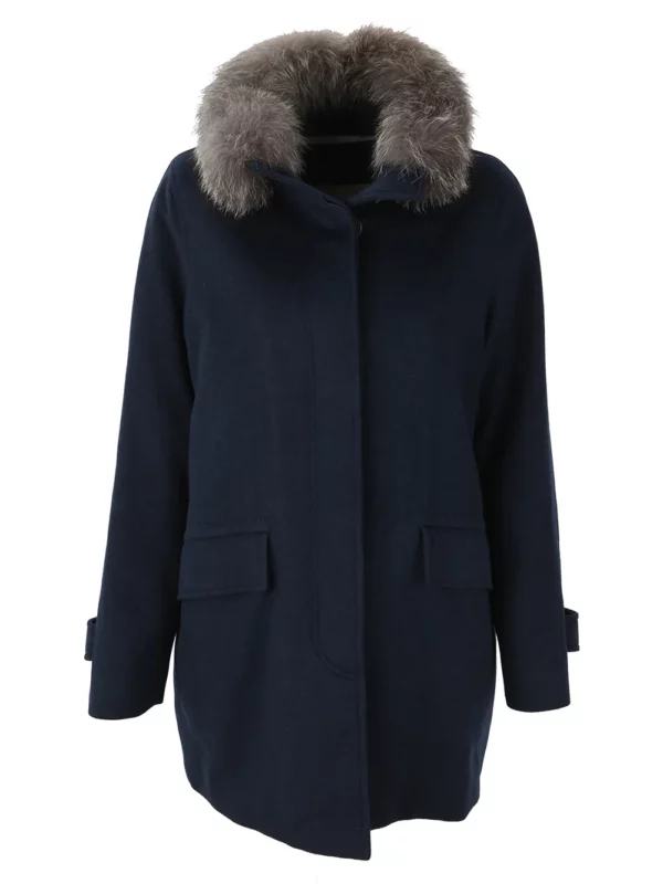 【二手】LORO PIANA 皮草飾邊羊絨夾克 42