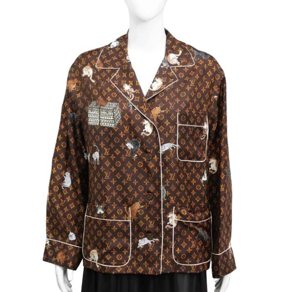 【未使用品】LOUIS VUITTON 限量版塗鴉睡衣襯衫 36 E22204