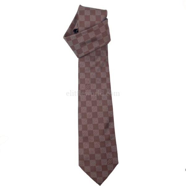 【未使用品】LOUIS VUITTON DAMIER EBENE 經典領帶 8 CM E16160