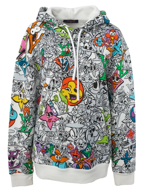 【二手】LOUIS VUITTON 圖案印花連帽衫 L