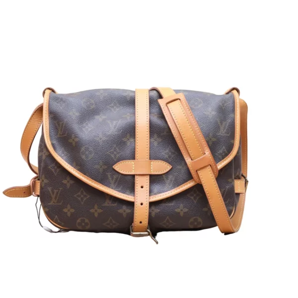 【中古】LOUIS VUITTON SAUMUR 肩背袋 PD1053