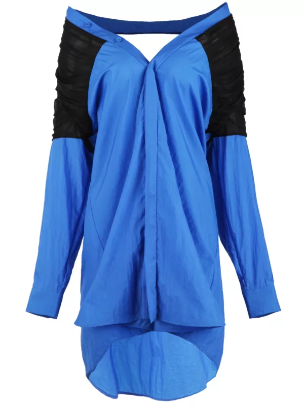 【二手】MAISON MARGIELA 挖剪飾拼接襯衣裙 38