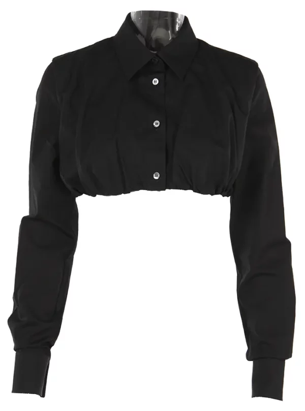 【二手】MAISON MARGIELA 超短款襯衣式上衣 40