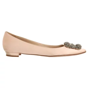 【二手】MANOLO BLAHNIK HANGISI 水鑽扣平底鞋 36