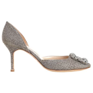 【二手】MANOLO BLAHNIK HANGISI 金屬感高跟鞋 38.5