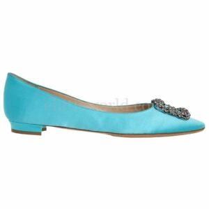 【二手】MANOLO BLAHNIK HANGISI 水鑽扣平底鞋 39