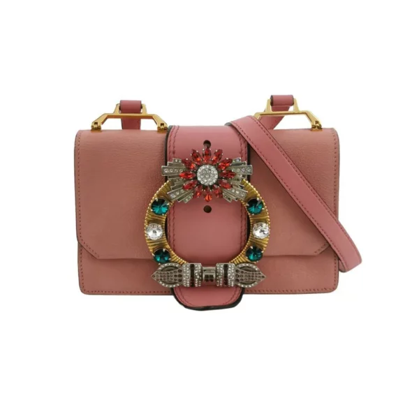 【二手】MIU MIU LADY 大花圓扣斜挎袋 YY1783