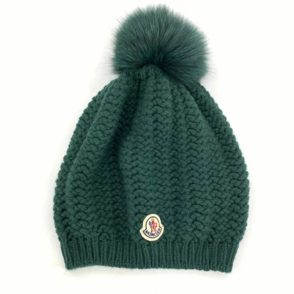 【二手】MONCLER 絨球帽子 L