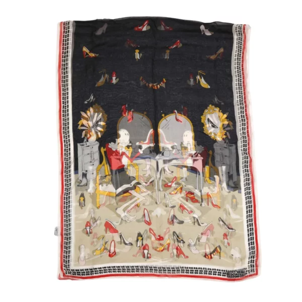 【二手】MOSCHINO 圖案絲巾 E22116