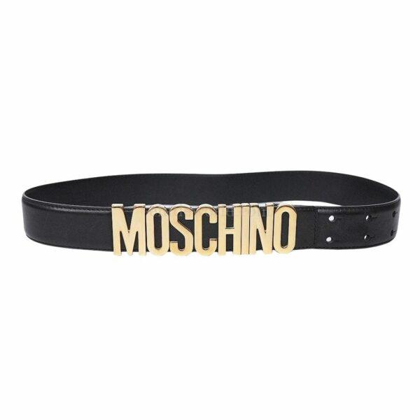 【二手】MOSCHINO LOGO 標牌可調式腰帶 38 E19371