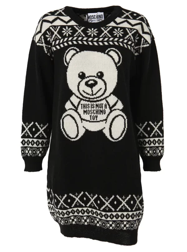 【意大利】MOSCHINO 超大款泰迪針織連衣裙 XXS