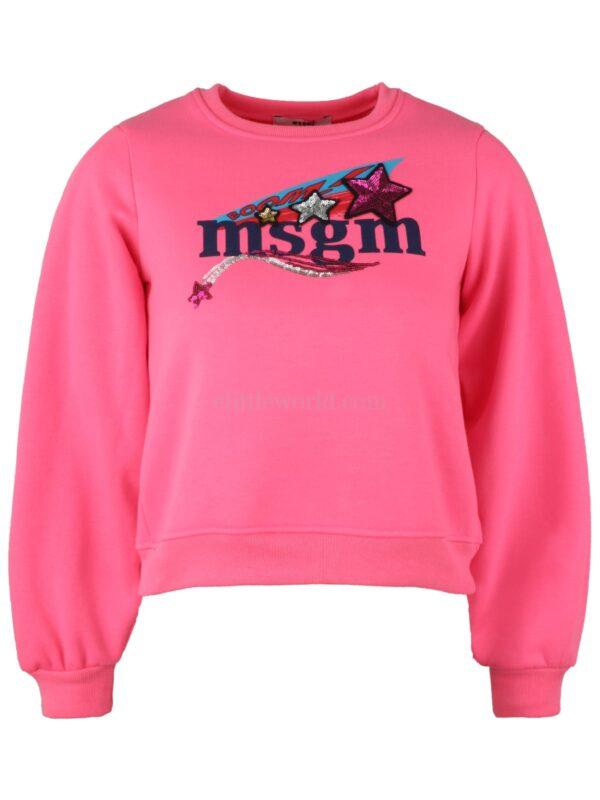 【二手】MSGM 亮片飾LOGO套頭衫12A