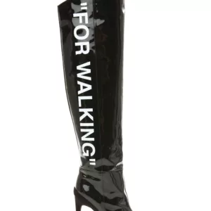 【二手】OFF-WHITE 漆皮過膝長靴 36