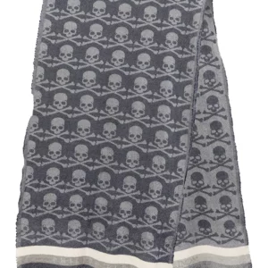 【二手】PHILIPP PLEIN 骷顱頭提花圍巾 180*47