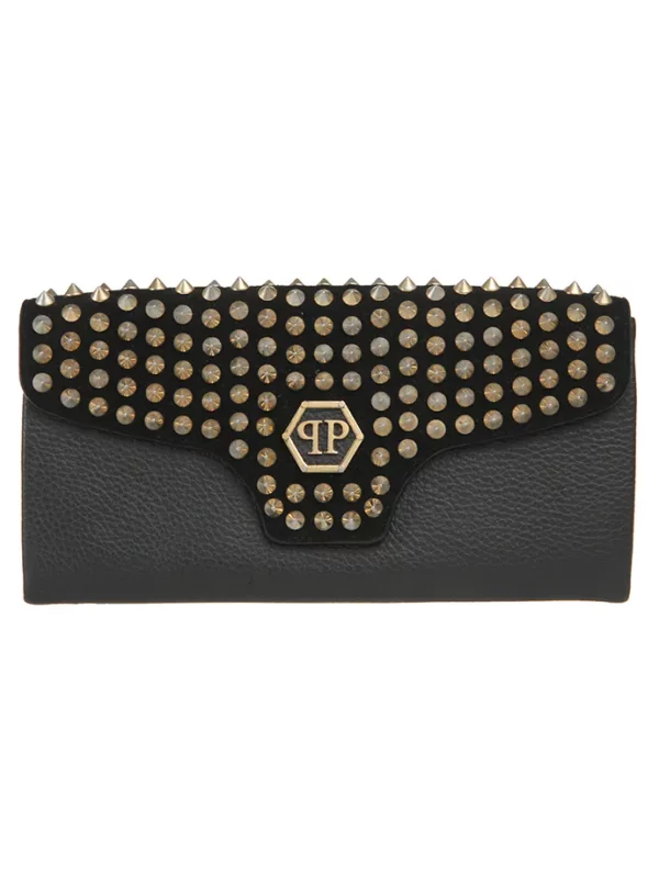 【二手】PHILIPP PLEIN 鉚釘飾翻蓋手包