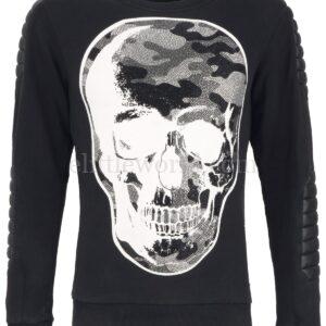 【二手】PHILIPP PLEIN 皮革拼接衛衣 M