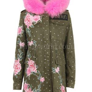 【全新】PHILIPP PLEIN 皮草邊飾派克大衣 S