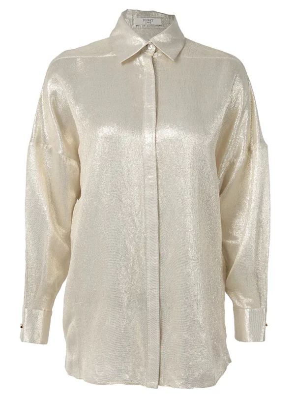 【二手】POIRET 金絲純色襯衣 34