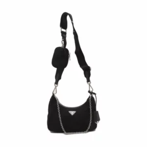 【二手】PRADA 2005 再生三合一黑色尼龍手袋 PD1325