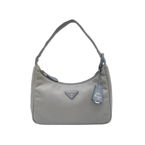 【二手】PRADA HOBO 灰色尼龍手袋 PD1205