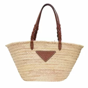 【全新】PRADA LOGO 拉菲草編手袋 E21367