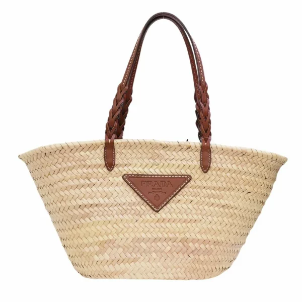 【全新】PRADA LOGO 拉菲草編手袋 E21367