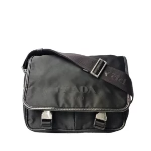 【二手】PRADA 黑色尼龍郵差袋 PD1243