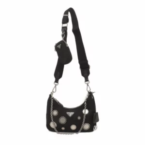 【二手】PRADA RE-EDIT 2005 尼龍三合一黑色手袋 PD1334