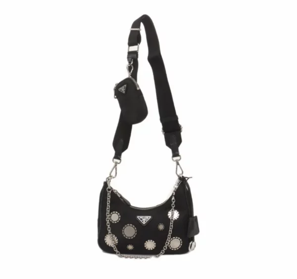 【二手】PRADA RE-EDIT 2005 尼龍三合一黑色手袋 PD1334