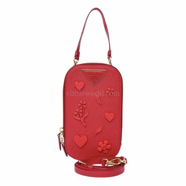 【未使用品】PRADA SAFFIANO LUX 鏈條手機包 E17347