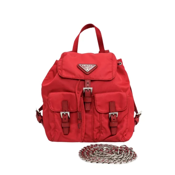 【二手】PRADA TESSUTO 鏈條尼龍背包 S3776