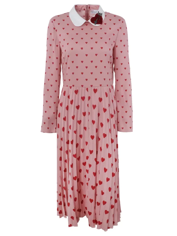 【二手】RED VALENTINO 愛心印花長款連衣裙 40