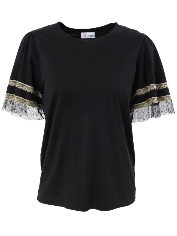 【二手】RED VALENTINO 薄紗拼接T恤 S