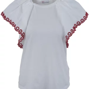 【二手】RED VALENTINO 荷葉袖邊棉質上衣 XS