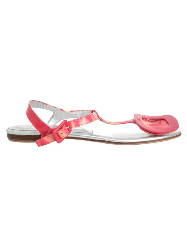 【二手】ROGER VIVIER 金屬感漆扣皮革涼鞋 36