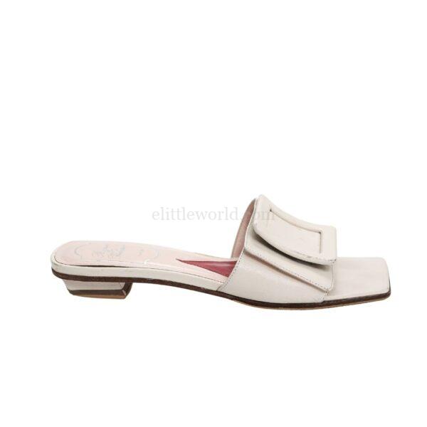 【二手】ROGER VIVIER COVEDERE 搭扣皮革穆勒鞋 35 E19348
