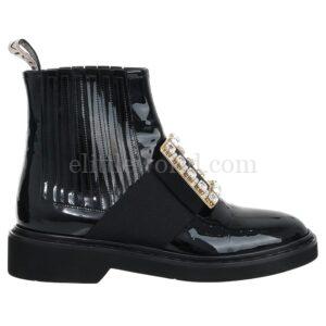 【二手】ROGER VIVIER VIV' RANGERS 漆皮切爾西靴 34.5