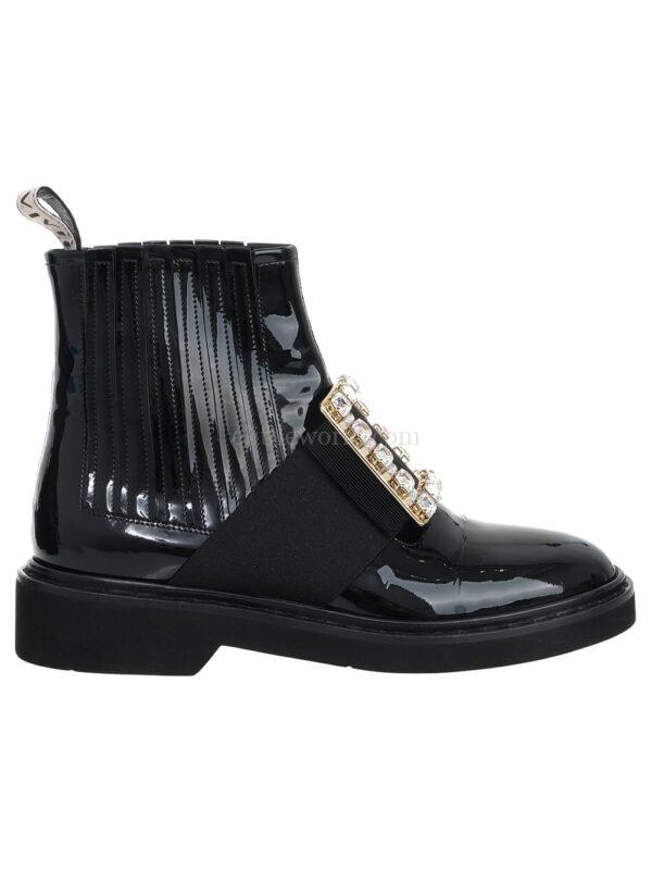 【二手】ROGER VIVIER VIV' RANGERS 漆皮切爾西靴 34.5