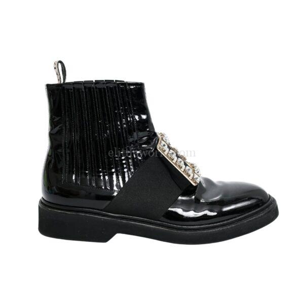 【二手】ROGER VIVIER VIV' RANGERS 漆皮切爾西靴 38 S3848