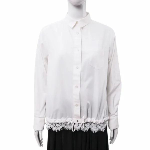 【二手】SACAI 蕾絲邊襯衫 2 E22269