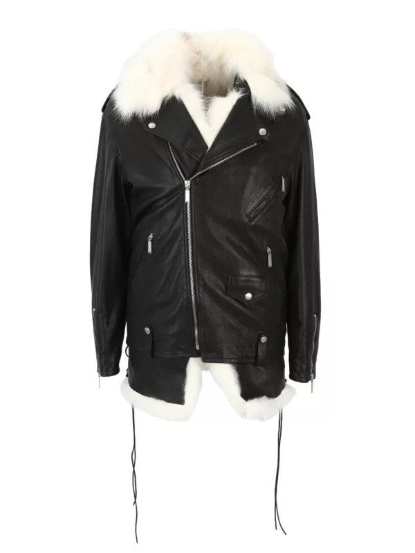 【二手】SAINT LAURENT 狐狸毛皮革夾克 34
