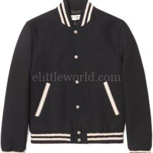 【意大利】SAINT LAURENT LOGO 刺繡學院風夾克 48