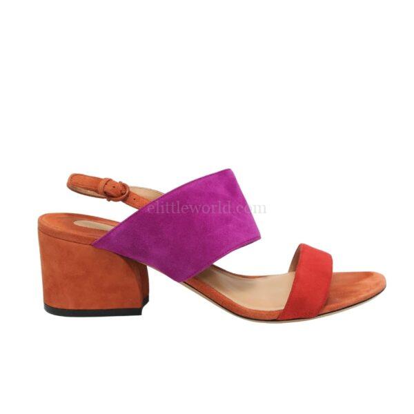 【二手】SALVATORE FERRAGAMO 粗跟絨面革涼鞋 E20102