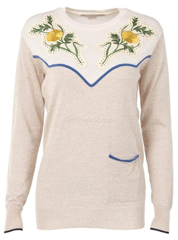 【二手】STELLA MCCARTNEY 縫飾拼接羊絨毛衣 38