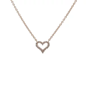 【二手】TIFFANY & CO. 18K玫瑰金鑲鑽石鏈墜項鏈 PD1777