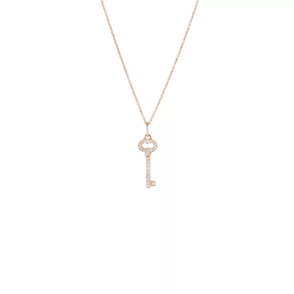 【二手】TIFFANY & CO. 18K黃金鑽石鑰匙吊墜 RR1599