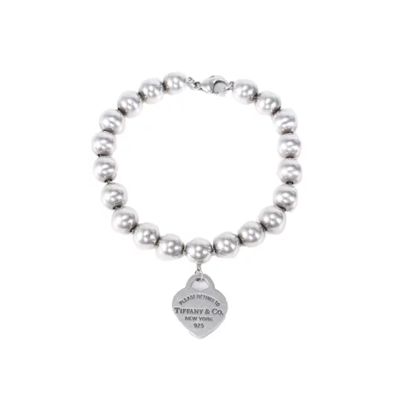 【二手】TIFFANY & CO. 心形吊飾銀色手鍊 PD1492