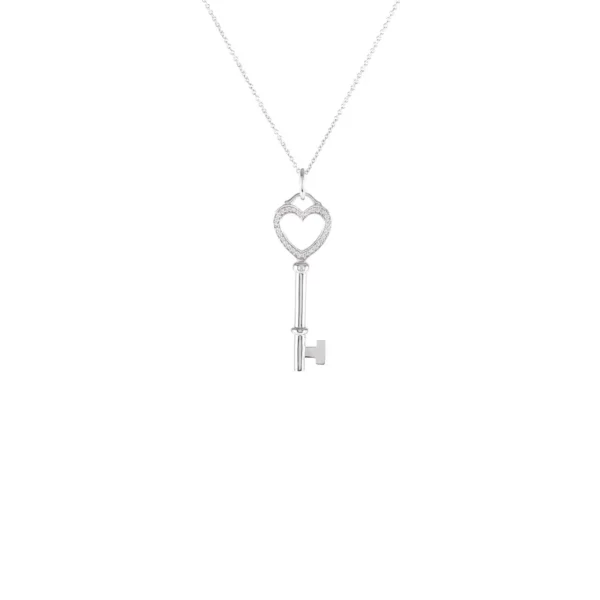 【二手】TIFFANY & CO. 鑽石心型鎖匙吊墜項鏈 PD1800
